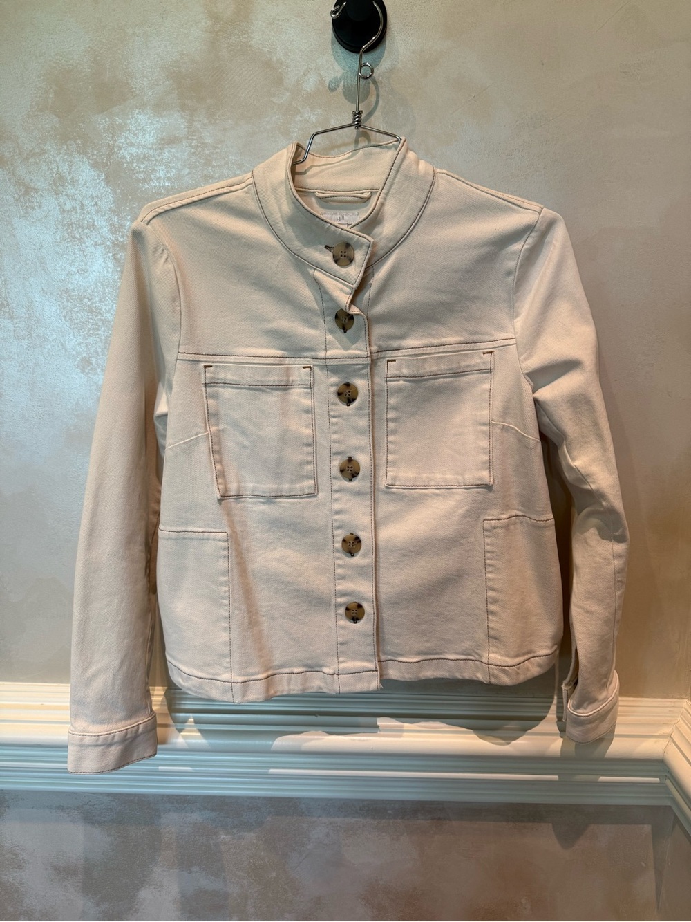J. Jill Cream Button-Front Jean Jacket